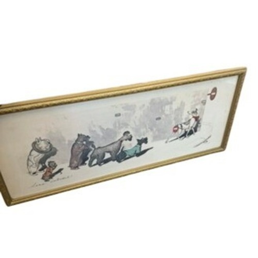 Boris O'Klein Sens Interdit Dirty Dogs of Paris Framed Lithograph Print RARE! - Picture 2 of 12